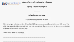 Mẫu biên bản họp gia đình thừa kế về việc chia tài sản