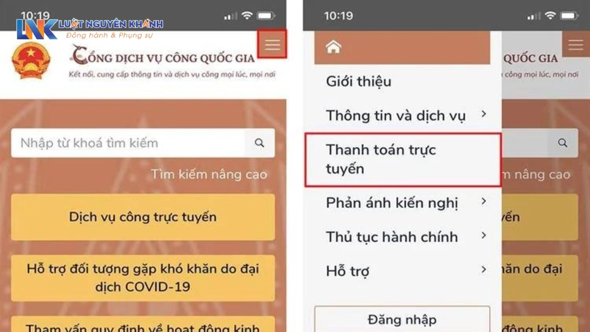 Nộp thuế đất online
