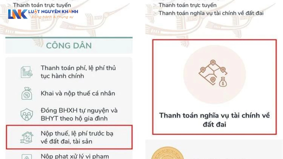 Nộp thuế đất online